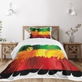 thumbnail image 1 of Ambesonne Rasta Quilted Bedspread Set 2 Pcs, Reggae Music Singer, Twin Size, Orange Yellow, 1 of 5