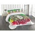 thumbnail image 1 of Ambesonne Rasta Quilted Bedspread Set 3 Pcs, Hair Style Lion Portrait, Queen Size, Green Yellow and Red, 1 of 5