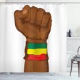 thumbnail image 1 of Ambesonne Rasta Shower Curtain, Ethiopian Flag Colors, 69"Wx75"L, Yellow Brown, 1 of 3