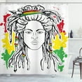 thumbnail image 1 of Ambesonne Rasta Shower Curtain, Grunge Flag Colors Reggae, 69"Wx84"L, Red Marigold and Green, 1 of 3