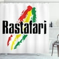 thumbnail image 1 of Ambesonne Rasta Shower Curtain, Grunge Rastafari Words, 69"Wx70"L, Red Green and Yellow, 1 of 3
