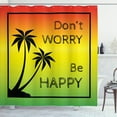 thumbnail image 1 of Ambesonne Rasta Shower Curtain, Positive Music Lettering, 69"Wx84"L, Lime Green Yellow Black, 1 of 3