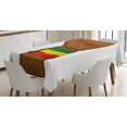 thumbnail image 1 of Ambesonne Rasta Tablecloth Rectangular Table Cover, Ethiopian Flag Colors, 60"x90", Yellow Brown, 1 of 4