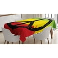 thumbnail image 1 of Ambesonne Rasta Tablecloth Rectangular Table Cover, Grunge Hippie Peace Sign, 52"x70", Yellow Black, 1 of 3