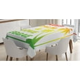 thumbnail image 1 of Ambesonne Rasta Tablecloth Rectangular Table Cover, Keep Calm Words Reggae, 60"x84", Pale Green Yellow, 1 of 4