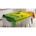 thumbnail image 1 of Ambesonne Rasta Tablecloth Rectangular Table Cover, Positive Music Lettering, 52"x70", Lime Green Yellow Black, 1 of 4