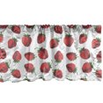 thumbnail image 1 of Ambesonne Red and Green Window Valance, Vibrant Hand Drawn Strawberry Pattern Fresh Summer Fruit Design, Curtain Valance for Kitchen Bedroom Decor with Rod Pocket, 54" X 12", Red White Fern Green, 1 of 2
