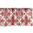 thumbnail image 1 of Ambesonne Red Window Valance, Western Style Floral Scroll Motif Swirled Lines Antique Royal Ornament with Framework, Curtain Valance for Kitchen Bedroom Decor with Rod Pocket, 54" X 18", Red White, 1 of 3