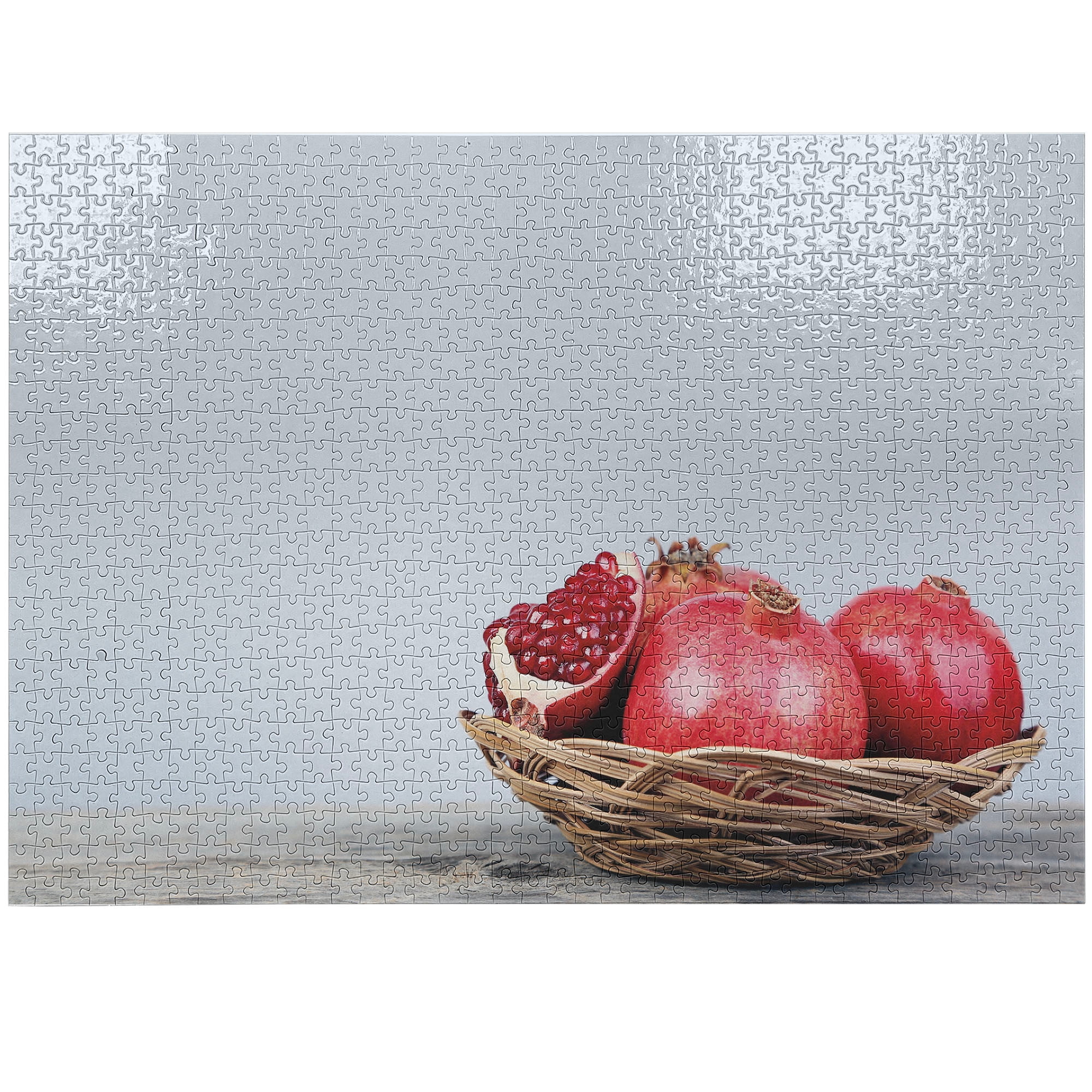 Ambesonne Red and Grey Jigsaw Puzzle Durable Cardboard, Pomegranates