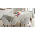 thumbnail image 1 of Ambesonne Reindeer Tablecloth Rectangular Table Cover, Colorful Fractal Deer, 60"x84", Multicolor, 1 of 4