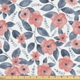 thumbnail image 1 of Ambesonne Renaissance Fabric by the Yard Upholstery, Retro Revival Flourish, 2 Yards, Coral Night Blue, 1 of 5