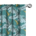 thumbnail image 1 of Ambesonne Reptile Window Curtains, Flying Pteranodon Jurassic, Each 28" W x 63" L, Blue and Teal, 1 of 4
