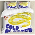 thumbnail image 1 of Ambesonne Reptile Duvet Cover Sets, Majestic Snake in Wild, 2-King, Purple Yellow Red, 1 of 7