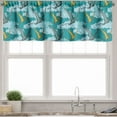 thumbnail image 1 of Ambesonne Reptile Valance Pack of 2, Flying Pteranodon Jurassic, 54"X18", Blue and Teal, 1 of 3