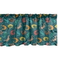 thumbnail image 1 of Ambesonne Reptile Window Valance, Bohemian Colorful Lizards, 54" X 12", Multicolor, 1 of 3