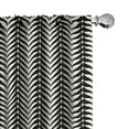 thumbnail image 1 of Ambesonne Retro Window Curtains, Abstract Quirky Zigzag Model, Each 28" W x 84" L, Charcoal Grey and Ivory, 1 of 4