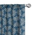 thumbnail image 1 of Ambesonne Retro Window Curtains, Abstract Victorian Ornaments, Each 28" W x 63" L, Dark Sky Blue and Pale Tan, 1 of 4