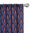 thumbnail image 1 of Ambesonne Retro 4-Panel Curtains, Art Deco Inspired Streaks, 56"x95", Violet Blue Vermilion, 1 of 4