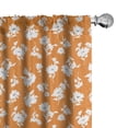 thumbnail image 1 of Ambesonne Retro Window Curtains, Floral Botany Arrangement, Each 28" W x 84" L, Dark Orange Grey White, 1 of 4