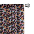 thumbnail image 1 of Ambesonne Retro Window Curtains, Funky Colorful Quirky Shapes, Each 28" W x 84" L, Dark Orange and Pink, 1 of 4