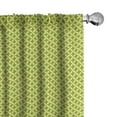 thumbnail image 1 of Ambesonne Retro Window Curtains, Geometric Nostalgic Motif, Each 28" W x 63" L, Lime Green Pastel Yellow, 1 of 5