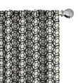 thumbnail image 1 of Ambesonne Retro Window Curtains, Geometric Octagonal Hipster, Each 28" W x 63" L, Black Ivory, 1 of 4