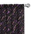 thumbnail image 1 of Ambesonne Retro Window Curtains, Geometrical Memphis Style, Each 28" W x 95" L, Purple Pale Yellow Black, 1 of 4