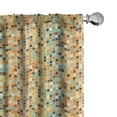thumbnail image 1 of Ambesonne Retro Window Curtains, Small Geometric Ornament Art, Each 28" W x 84" L, Dark Orange Almond Green, 1 of 4