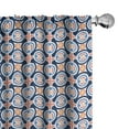 thumbnail image 1 of Ambesonne Retro Window Curtains, Vintage Circles Squares Art, Each 28" W x 63" L, Salmon and Dark Violet Blue, 1 of 4