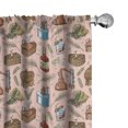 thumbnail image 1 of Ambesonne Retro Window Curtains, Whiskey Bourbon Theme Pattern, Each 28" W x 95" L, Blush Multicolor, 1 of 4