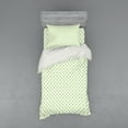 thumbnail image 1 of Ambesonne Retro Bedding Set 3 Pcs, Big Little Squares Tile, Twin, Lime Green White, 1 of 3