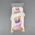thumbnail image 1 of Ambesonne Retro Bedding Set 3 Pcs, Cake Candles Dots Stars, Twin XL, Multicolor, 1 of 3