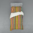thumbnail image 1 of Ambesonne Retro Bedding Set 3 Pcs, Colored Abstract Stripes, Twin, Multicolor, 1 of 2