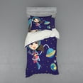 thumbnail image 1 of Ambesonne Retro Bedding Set 3 Pcs, Little Girl in Space, Twin XL, Multicolor, 1 of 2