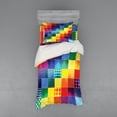 thumbnail image 1 of Ambesonne Retro Bedding Set 3 Pcs, Rainbow Retro Patchwork, Twin XL, Multicolor, 1 of 2