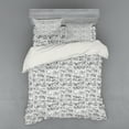 thumbnail image 1 of Ambesonne Retro Bedding Set 4 Pcs, Bookshelf with Sketchy, Queen, Charcoal Grey Pale Grey, 1 of 2