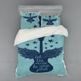 thumbnail image 1 of Ambesonne Retro Bedding Set 4 Pcs, Music Guitar Wings Blue, Queen, Dark Blue, 1 of 3
