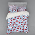 thumbnail image 1 of Ambesonne Retro Bedding Set 4 Pcs, Pop Art Style Poster, Queen, Red Blue, 1 of 3
