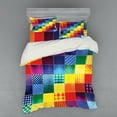 thumbnail image 1 of Ambesonne Retro Bedding Set 4 Pcs, Rainbow Retro Patchwork, Queen, Multicolor, 1 of 2