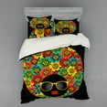 thumbnail image 1 of Ambesonne Retro Bedding Set 4 Pcs, Woman Head Flower Hair, Queen, Multicolor, 1 of 3