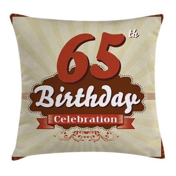 Ambesonne Retro Celebration Card Inspired Square Pillow Cover