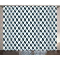 thumbnail image 1 of Ambesonne Retro Curtains 2 Panel Set, Cubes Squares 3D Style, 108" x 108", Blue Pale Blue White, 1 of 2