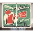 thumbnail image 1 of Ambesonne Retro Curtains 2 Panel Set, Nostalgic Bar Poster, 108" x 90", Green Red, 1 of 3