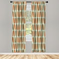 thumbnail image 1 of Ambesonne Retro Curtains, 60s 70s Style Round Shapes, Pair of 28"x63", Burnt Orange, 1 of 2