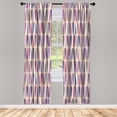 thumbnail image 1 of Ambesonne Retro Curtains, 60s 70s Style Round Shapes, Pair of 28"x63", Purple Grey, 1 of 2