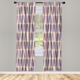 thumbnail image 1 of Ambesonne Retro Curtains, 60s 70s Style Round Shapes, Pair of 28"x84", Purple Grey, 1 of 2