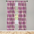 thumbnail image 1 of Ambesonne Retro Curtains, 60s 70s Style Round Shapes, Pair of 28"x95", Dark Magenta, 1 of 2