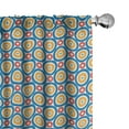 thumbnail image 1 of Ambesonne Retro Curtains, Big Small Circles and Dots, Pair of 28"x63", Marigold Scarlet Blue, 1 of 5