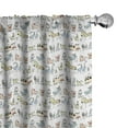 thumbnail image 1 of Ambesonne Retro Curtains, Cartoon Village Animals, Pair of 28"x63", Yellow Beige, 1 of 5