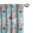 thumbnail image 1 of Ambesonne Retro Curtains, Circular Rings Sketchy Art, Pair of 28"x95", Pale Sky Blue Tan and White, 1 of 4